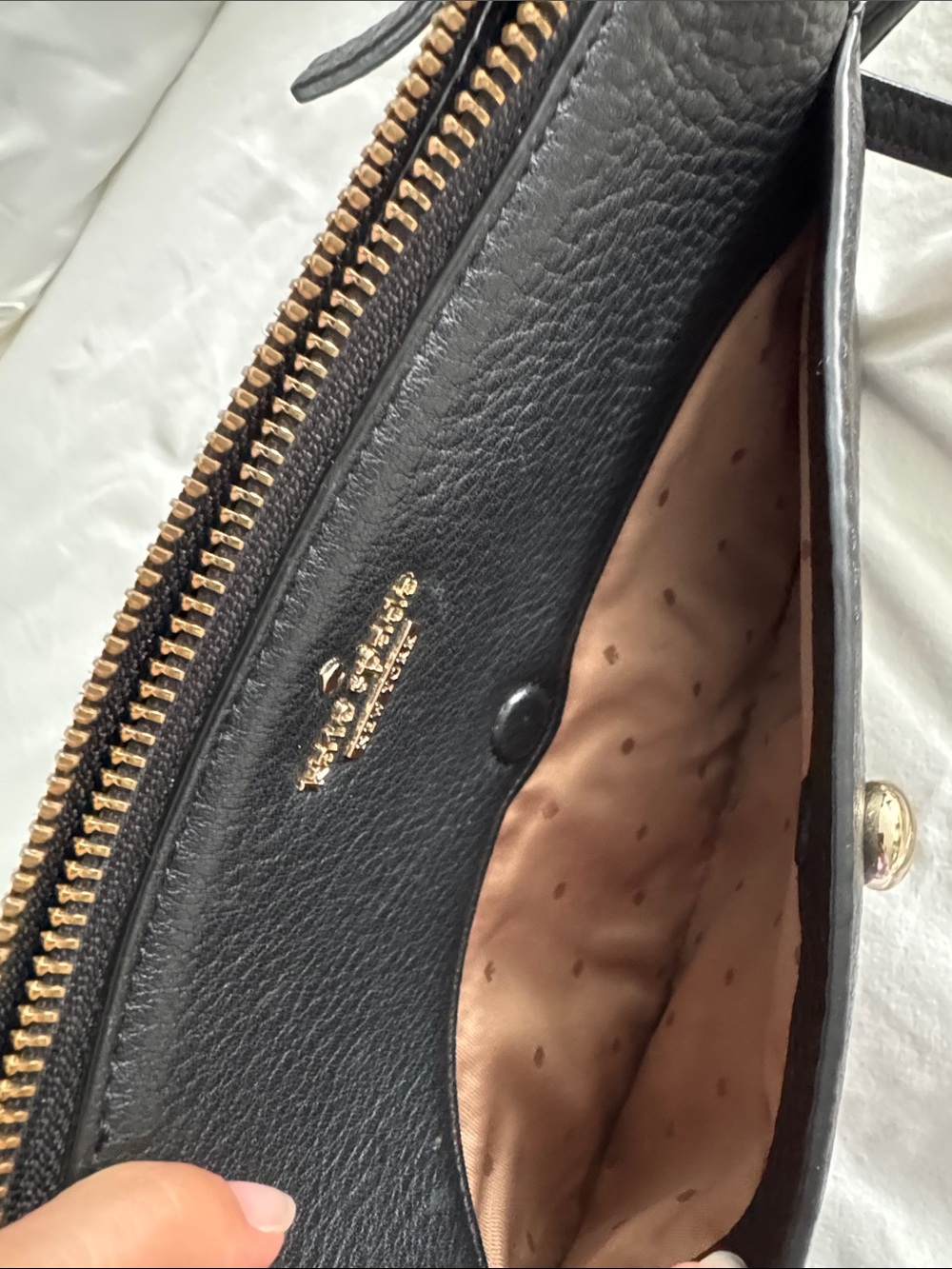 kate spade Black Pebbled Leather Crossbody with Gold Hardware - Picture 6 of 16